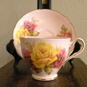 Vintage Colclough Teacup and Saucer, Bone China Made in England, Pattern 8021