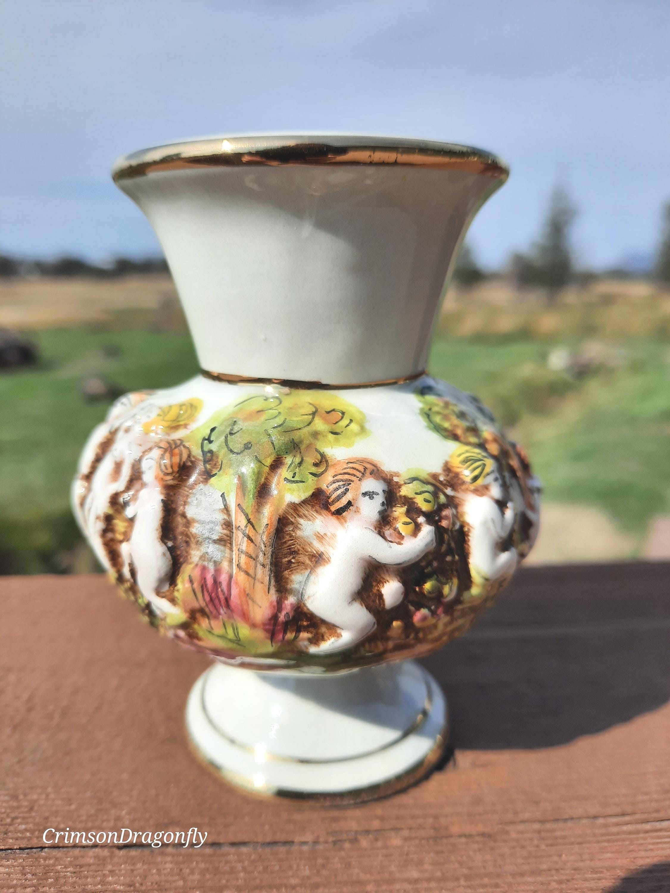 R，CAPODIMONTE  ITALY ポット R，CAPODIMONTE ITALY ポット