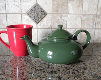 Vintage Dark Green Teapot, Gift for Tea Lover