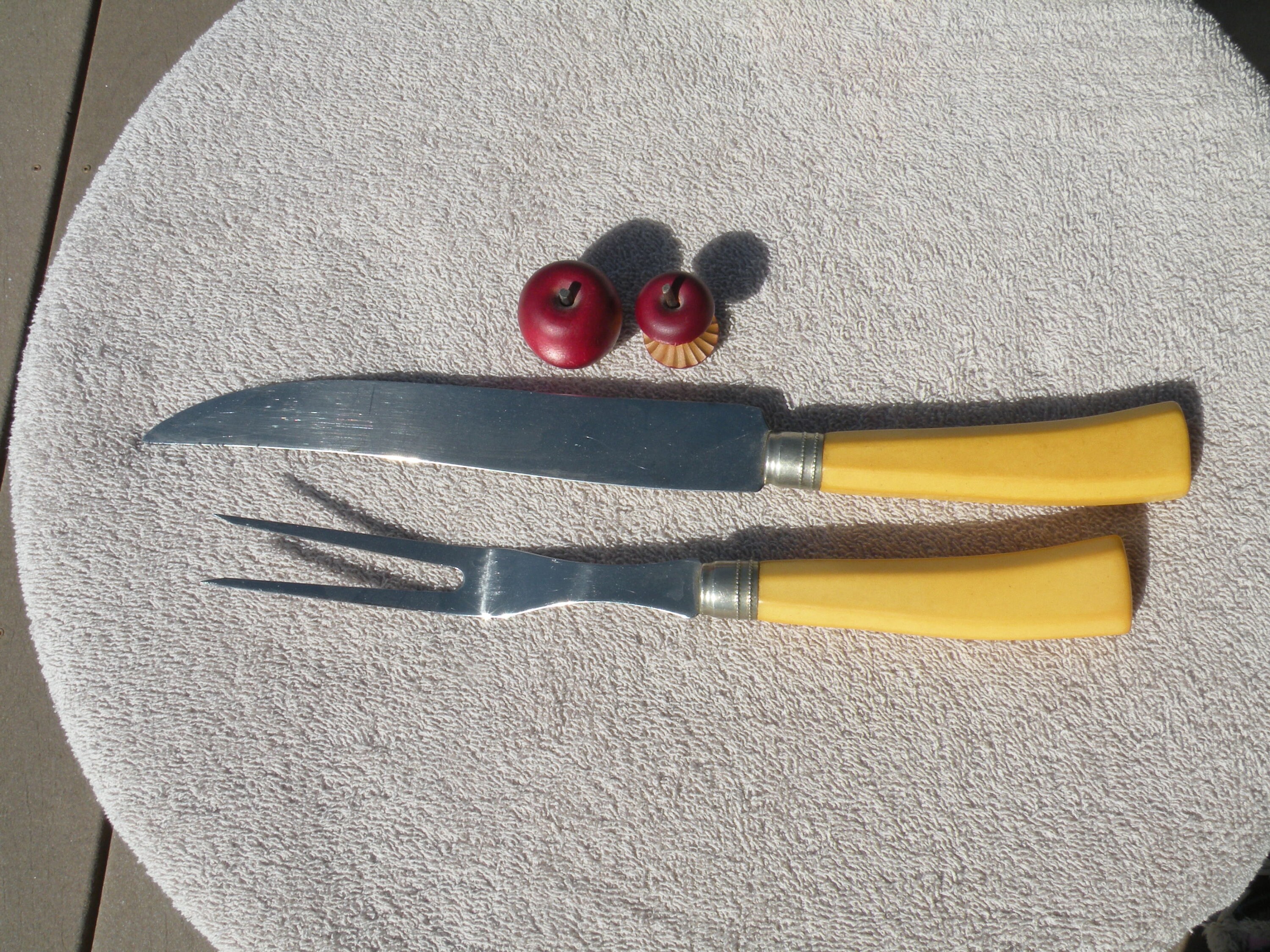 Vintage Bakelite Carving Set Bakelite Meat Carving Utensils Etsy