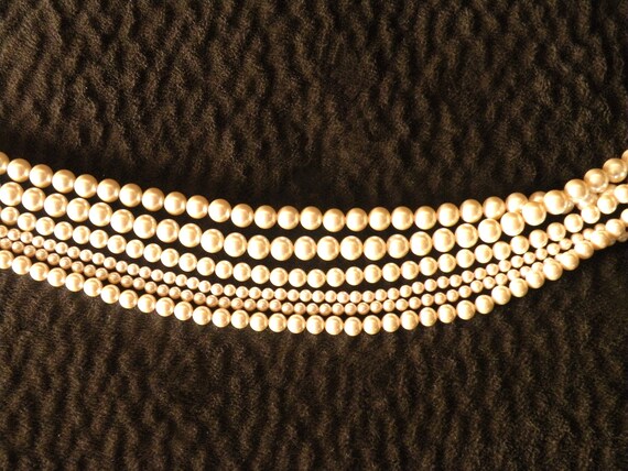 Vintage Monet Faux Pearl Choker, Pearl Bridal Nec… - image 5