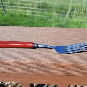 Vintage Bakelite Fork, Cherry Red Bakelite Utensil