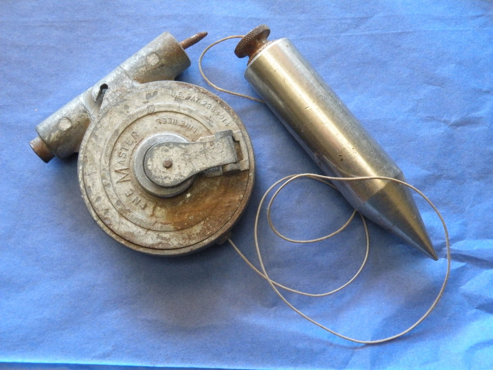 vintage brass plumb bob with reel vintage brass plumb bob with reel