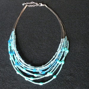 Vintage Multi Strand Glass Beaded Necklace