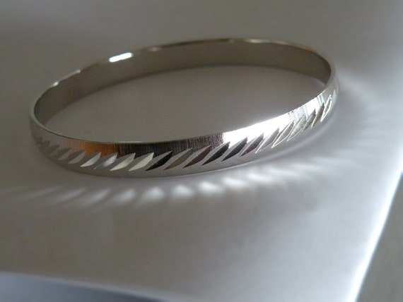 Vintage Monet Bracelet, Brushed Silver Tone Bangle - image 3