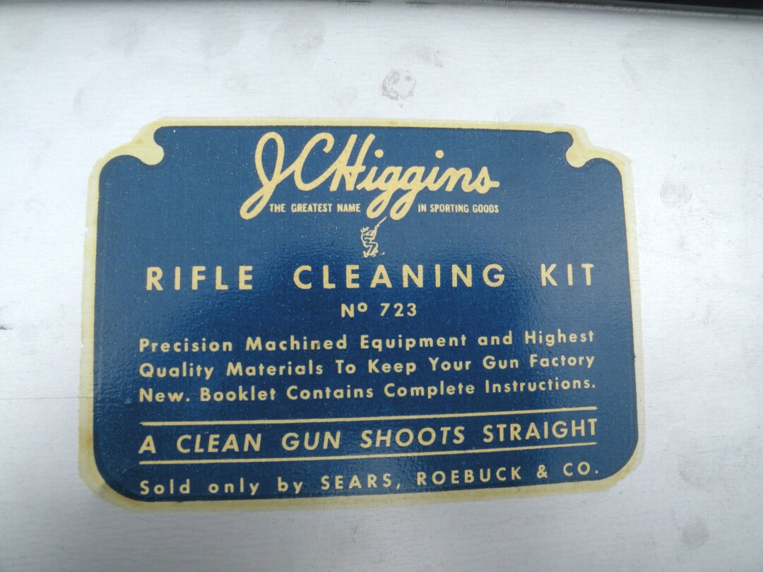 Vintage JC Higgins Rifle Cleaning Kit, Vintage Metal Container, Sears