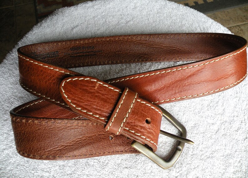Vintage Leather Chippewa Belt Stitched Leather Belt Western - Etsy