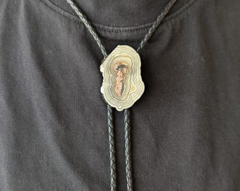 Crazy lace agate bolo