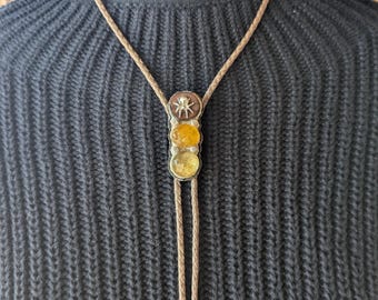 Citrine & sterling spider bolo
