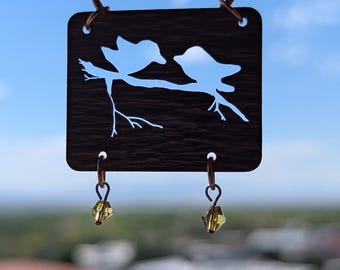 Hand-pierced lovebirds necklace