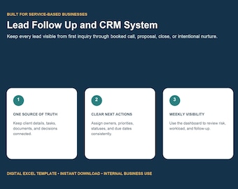 CRM-Vorlage für Kunden, Dashboard für die Lead-Pipeline von Freelancern (Excel)