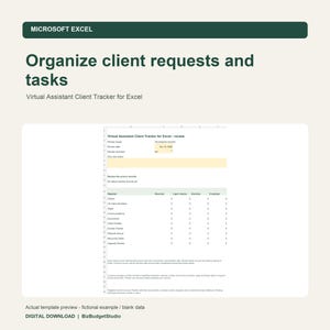 Virtual Assistant Client Tracker for Excel | Onboarding, Tasks, Requests
