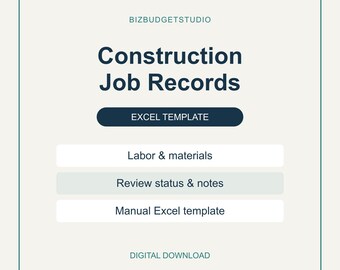 Kostenkalkulationstabelle für Bauprojekte (Excel) | Vorlage für die Buchhaltung und Monatsabschlussübergabe von Bauunternehmen