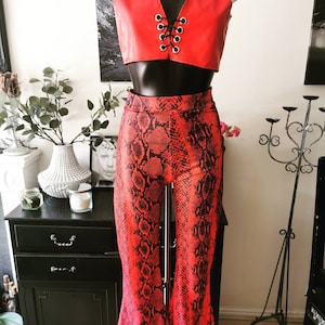 Faux Snakeskin Flares main image 1