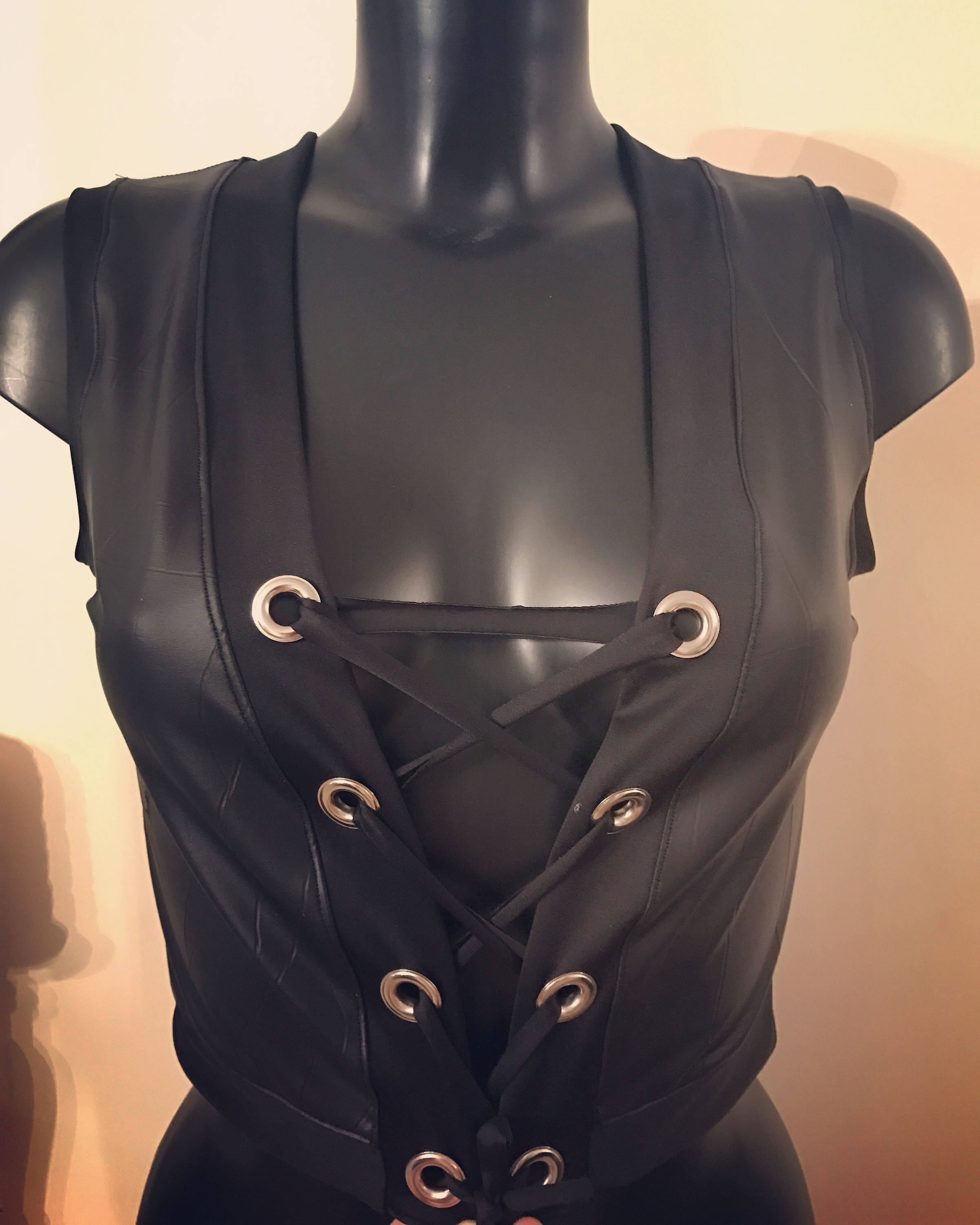 Faux Leather Eyelet Belt