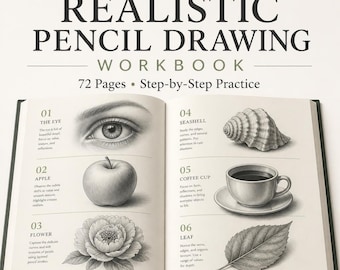 Realistic Pencil Drawing Workbook, Drawing Practice Book, Step by Step Sketching Exercises, Beginner PDF