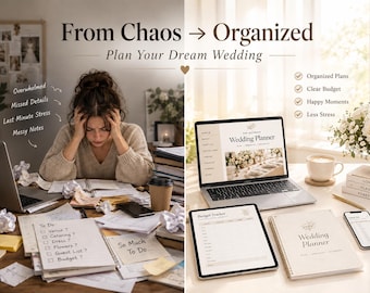 Editable Wedding Planner PDF, Budget Tracker, Guest List, Timeline (Digital Download)