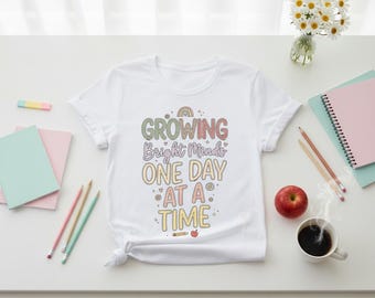 Teacher PNG, Growing Bright Minds, Back to School Classroom Art (Digital Download)