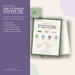 ADHD Mom Planner 2026-2027, Dopamine Menu, Body Doubling Tracker, Executive Function Planner, GoodNotes Notability Digital PDF