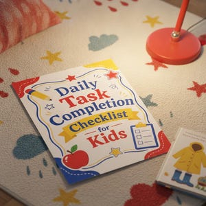 Daily Task Completion Checklist for Kids, Elementary Learning Tracker, Printable Progress Chart, Responsibility Sheet, Print Ready