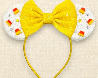 Candy Corn Classic Mouse Ears | Halloween Mouse Ears Headband | Handmade Spooky Theme Park Ears