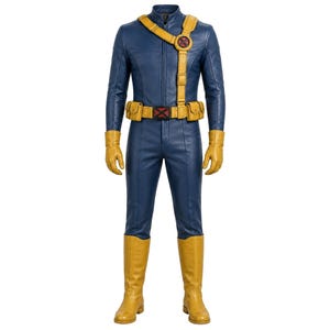 Cyclops Cosplay Costume: Jacket, Pants and Yellow Utility Belt, Superhero Men’s Outfit
