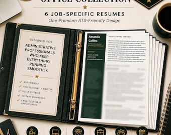 Administrative Resume Bundle | 6 Job-Specific ATS-Friendly Resume Templates | One Professional Design | Instant Download