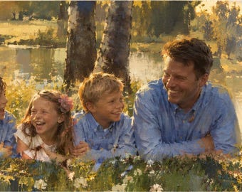 Custom Family Portrait Oil Painting from Your Photos