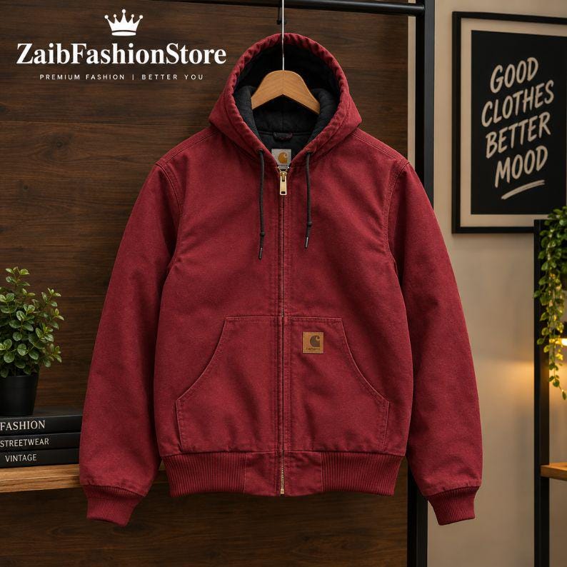 Carhartt Active Jacket Red - Etsy
