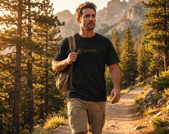 Find Your North Shirt | Even If You Wander Tee | Vintage Explorer Graphic Tee | Hiking Gift | Soft Places Press