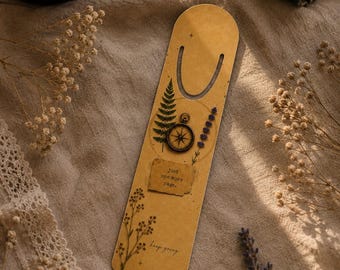Hold My Place Bookmark | Vintage Compass Metal Bookmark | Just One More Page | Soft Places Press