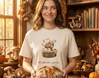 Bakery Duck, Bread Lover | Cozy Cottagecore Graphic Tee | Foodie Gift | Little Woodland Stories No. 03 | Soft Places Press