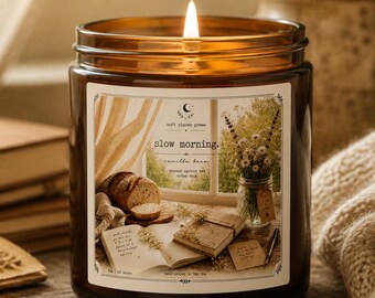 Slow Morning. Vanilla Bean Candle | Coconut Apricot Wax Candle | Cozy Cottagecore Decor | Hand-Poured Candle | Soft Places Press