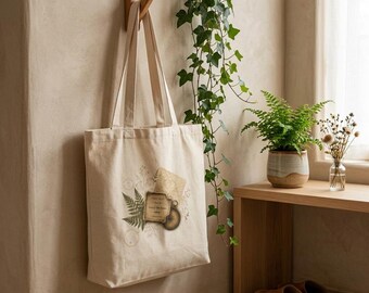 Carry Me Home Canvas Tote Bag | Vintage Botanical Compass | Soft Places Press