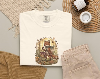Berry Picker, Woodland Fox Shirt | Cozy Cottagecore Graphic Tee | Nature Lover Gift | Little Woodland Stories No. 06 | Soft Places Press