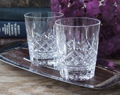 Set of 2 Waterford Marquis Lismore Crystal Double Old Fashioned Glasses 12 Oz. Glassware Bar Cart Whiskey Glasses Rocks Glasses
