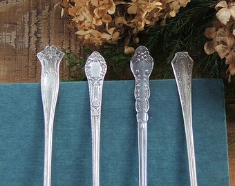 Destash Wedding Decor Vintage Silverplate ON SALE Mismatched Teaspoons Set of 4 Repurpose Farmhouse Decor Rogers Silverplate