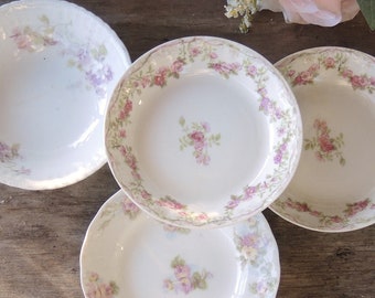 Mismatched French Limoges Dessert Bowls Set Of 4 Pink Floral Fruit Bowls Romantic Tea Parties