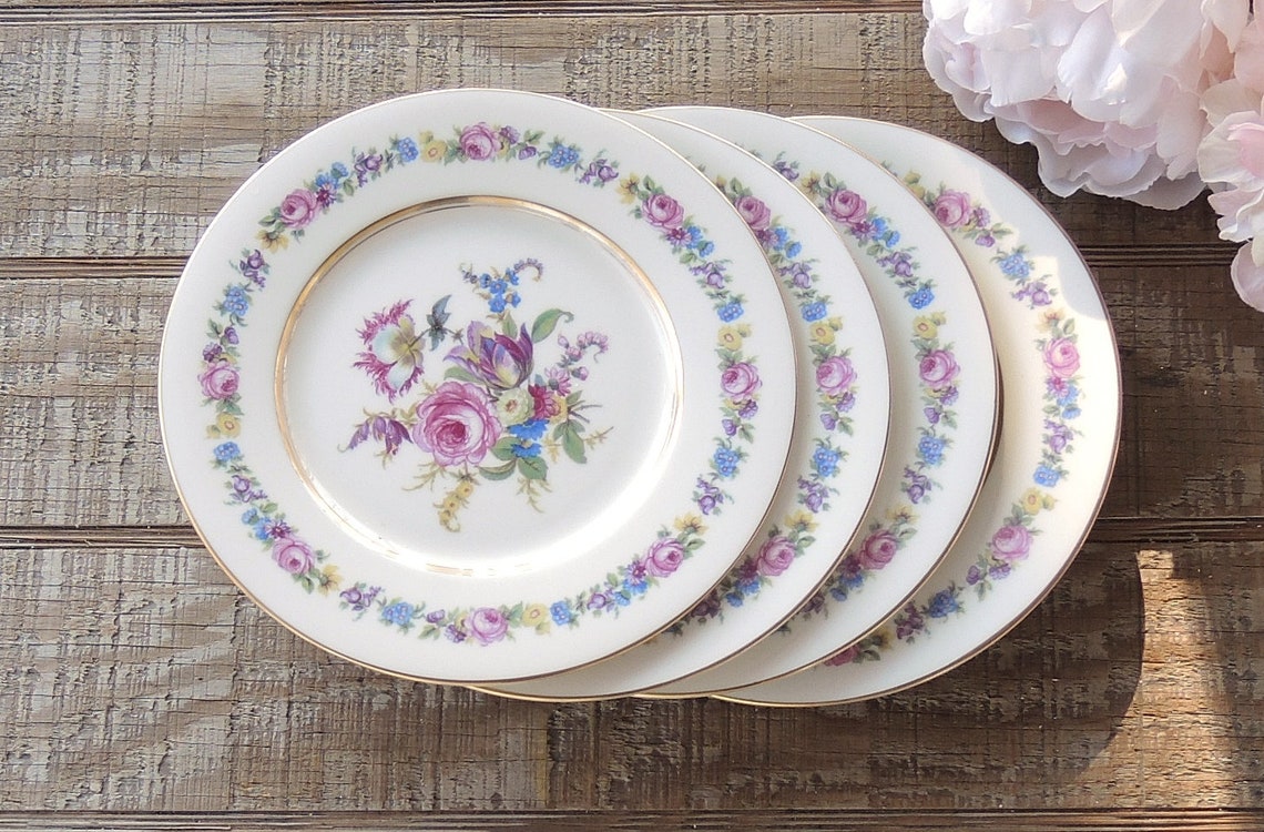 Castleton Manor Salad Plates Set of 4 Cake Plates Princess Tea Party ...