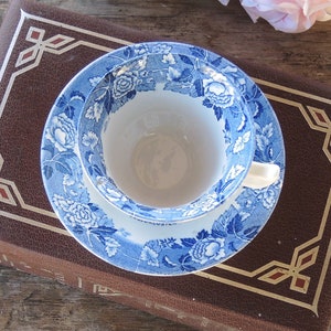 Skane Porcelain Blue and White Teacup Set Made in Sweden image 5