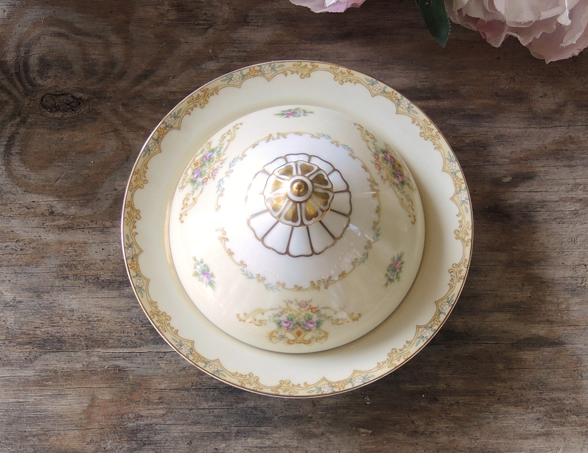 Noritake Arcadia Round Covered Butter Dish With Strainer Etsy UK