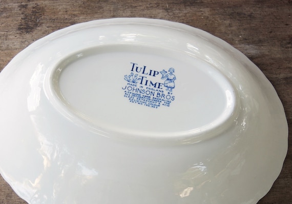 ジョンソンブラザーズ アンティークフロウブルー Oval Bowl アルバニ― Antiques, Art, Vintage