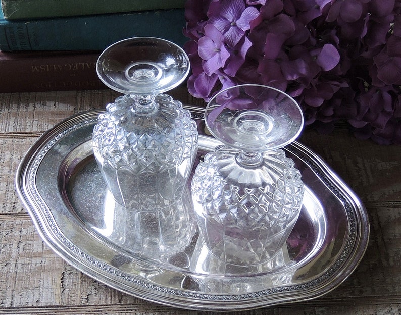 Vintage Brilliant Cut Crystal Brandy Snifters Glasses Set of 2 Etsy