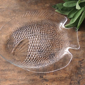 Clear Glass Fish Dinner Plate Arcoroc France Poisson Clear Tempered Glass Small Platter image 3