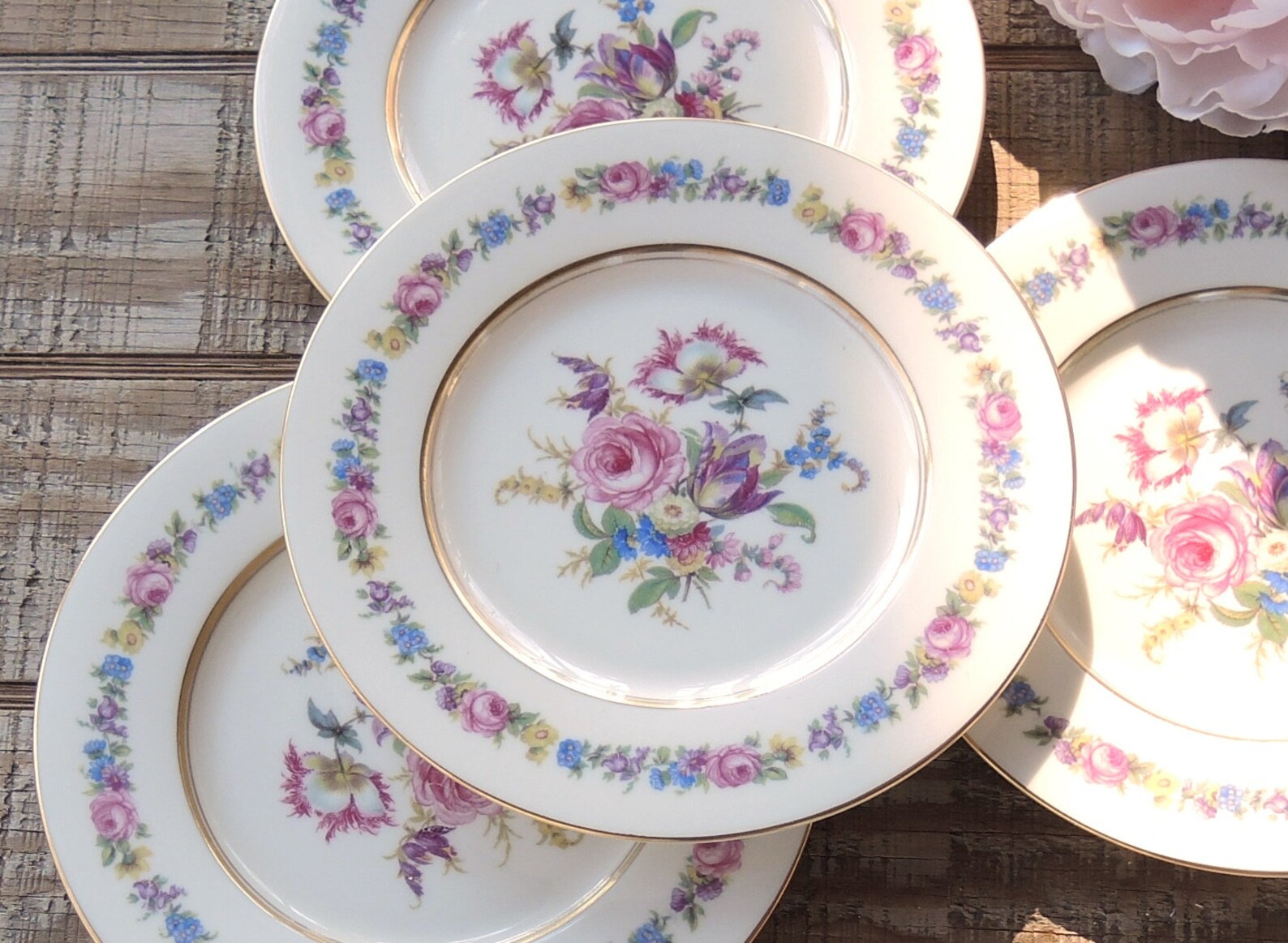 Castleton Manor Salad Plates Set of 4 Cake Plates Princess Tea Party ...