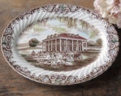 Johnson Brothers Heritage Hall Brown Multicolor 13 quot Platter Brown Transferware Southern Plantation Replacement China