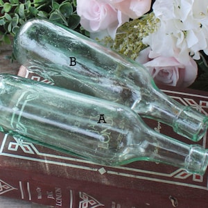 Antique Green Glass Torpedo Style Bottle, Listing is for ONE Bottle Only