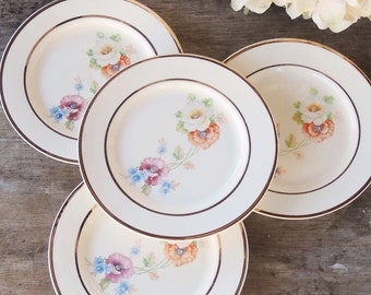 Harker Bakelite Amy Lunch Plates Set of 4, Tea Party, Cottage Style, Wedding, Bachelorette Gifts