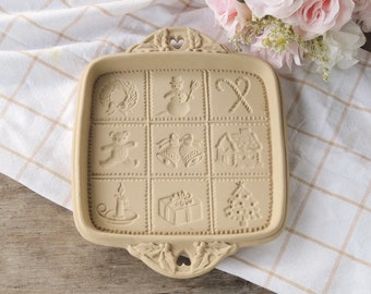 1993 Brown Bag Cookie Art Tray Christmas Themes Polymer Clay Mold Bakeware Soap Mold Holiday Farmhouse Home Decor