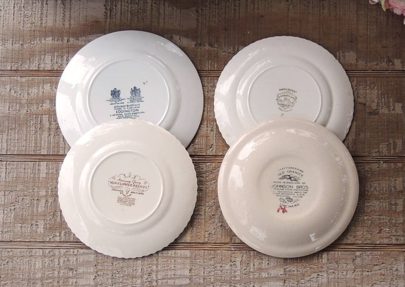 Mismatched Dessert Bread and Butter Plates Set of 4 Johnson Etsy